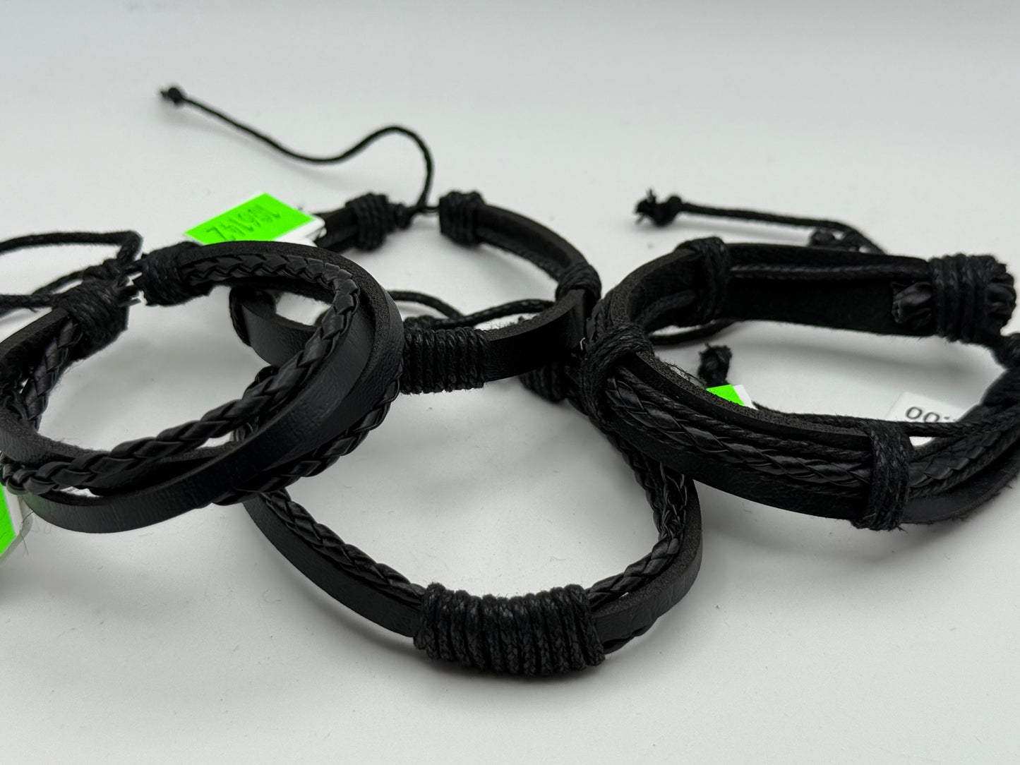 Bracelets - PU Leather - Black - Assorted Designs #106142