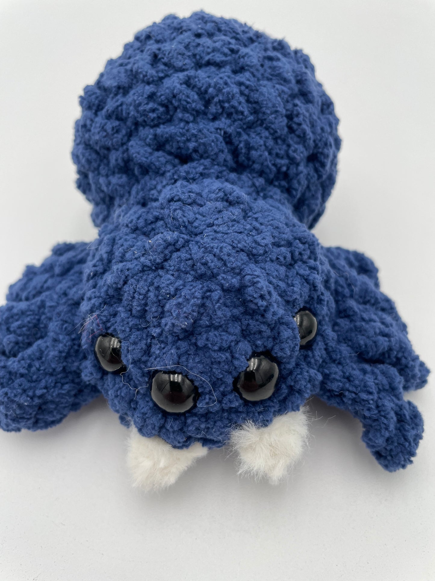 Cute Blue Crocheted Spider