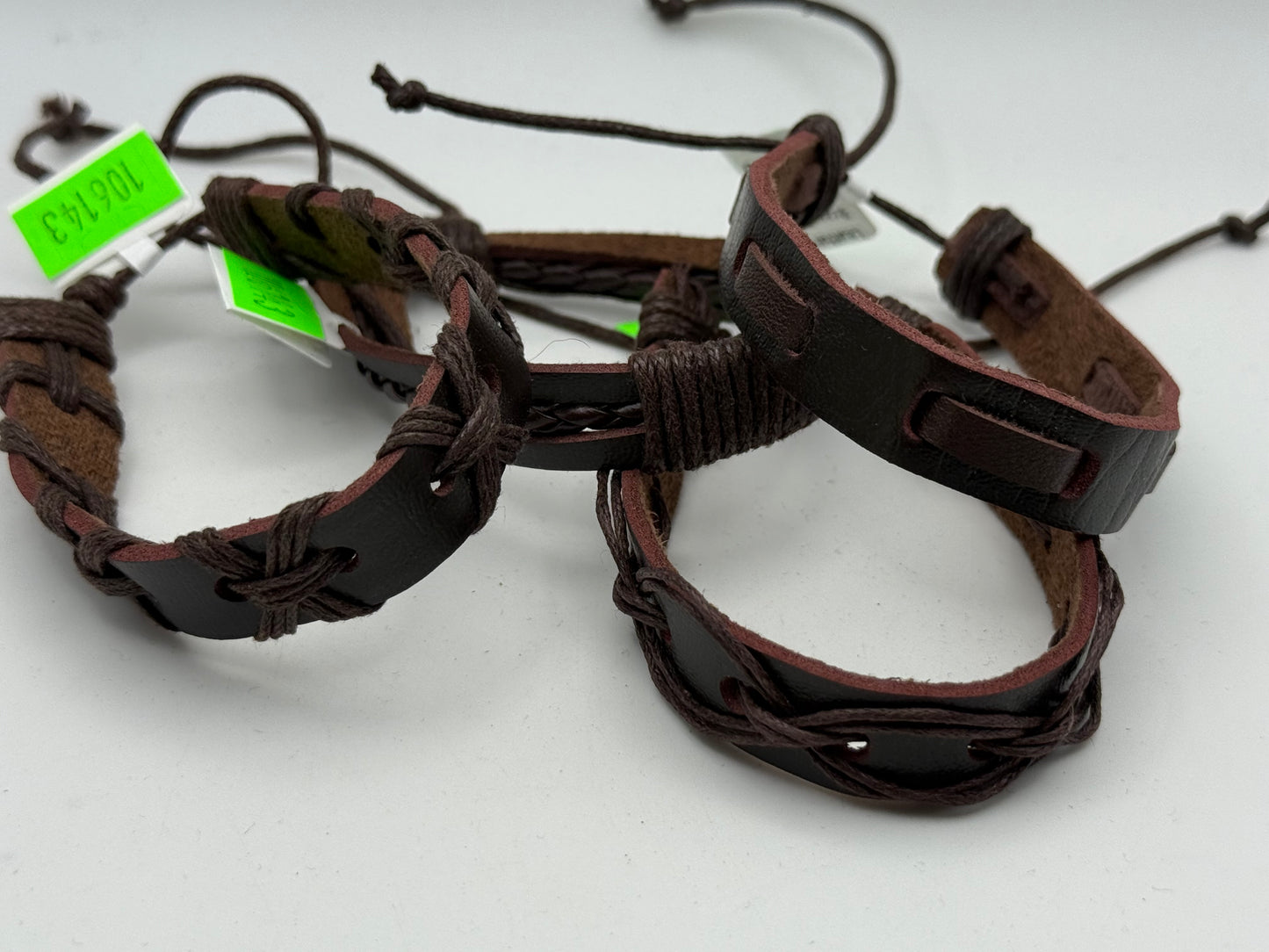 Bracelets - PU Leather - Brown - Assorted Designs #106143