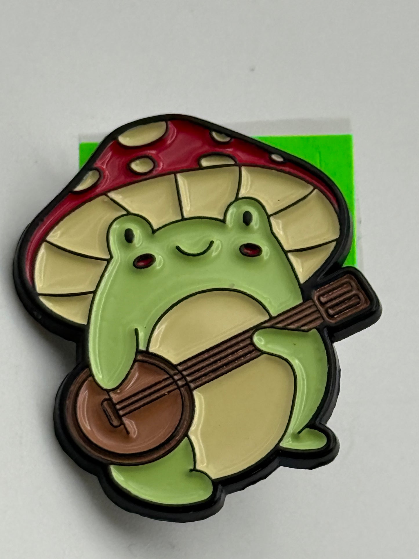 Enamel Pin - Animals - Whimsical Frogs - Mushroom Banjo #106343