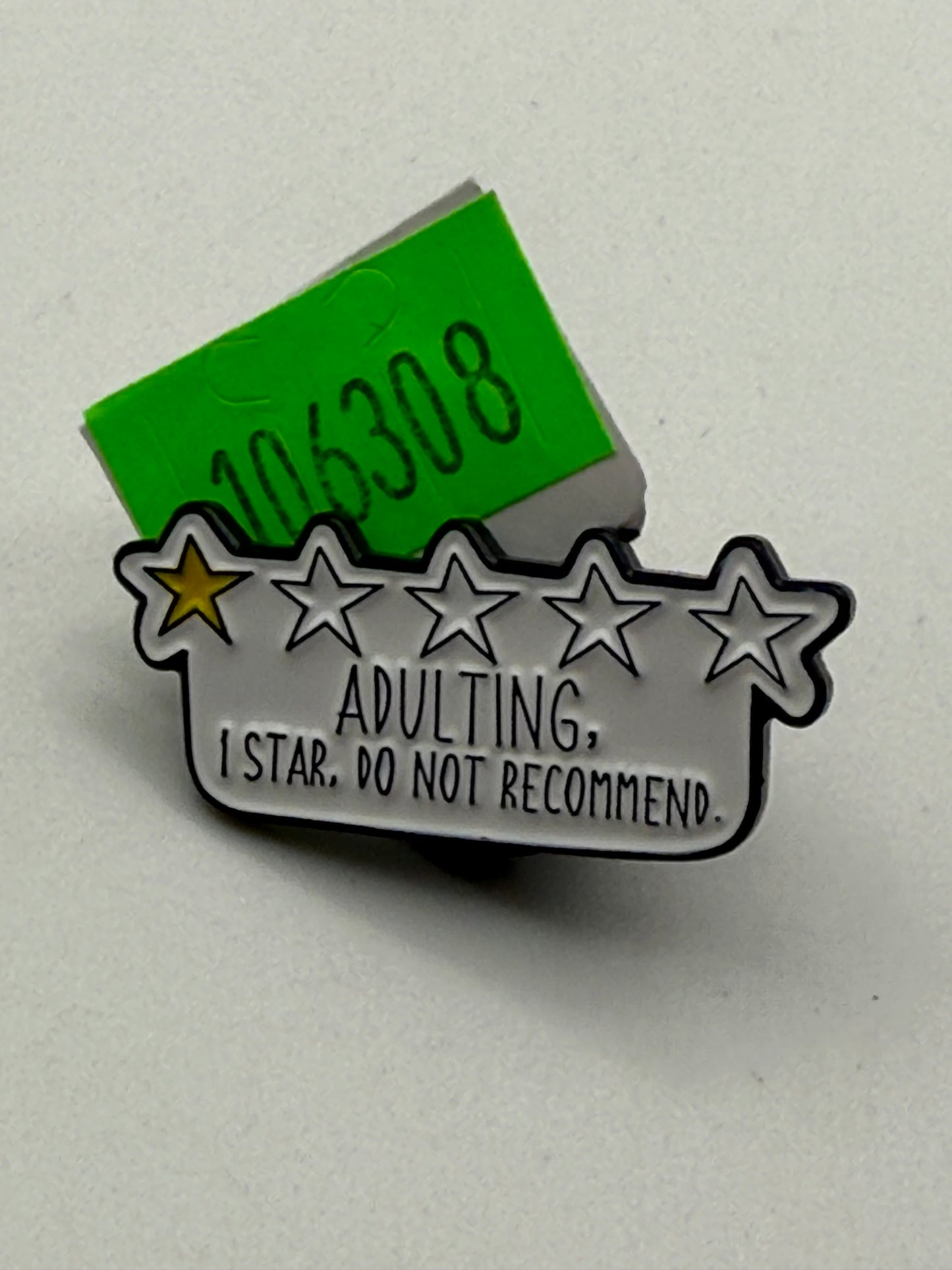 Enamel Pin - Thoughts & Phrases - “Adulting, 1 Star..” #106308