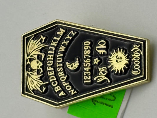 Enamel Pin - Horror - Ouija - Gold Coffin #106441