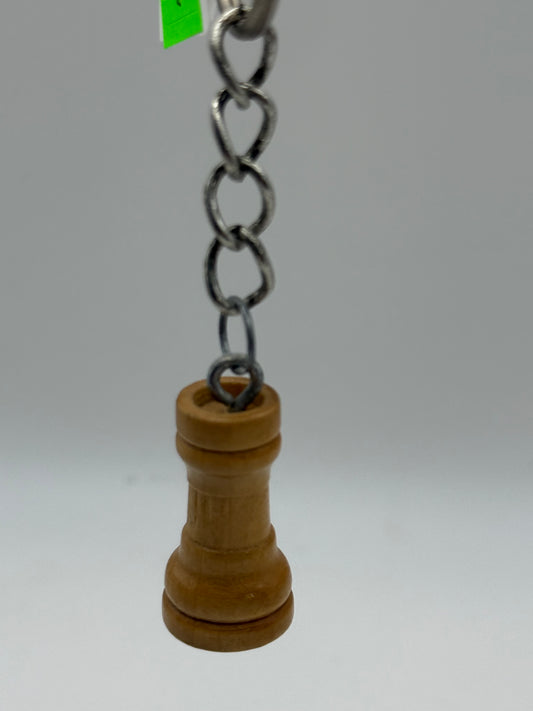 Keychains - Chess Piece - Tan Wooden Rook #105733