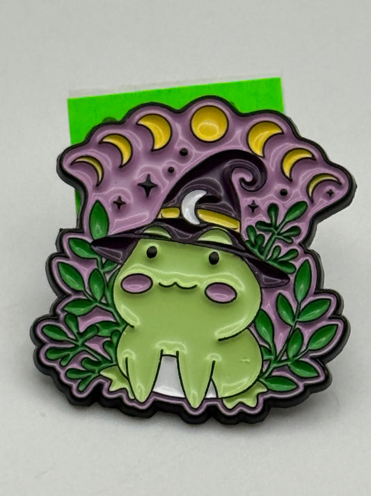 Enamel Pin - Animals - Whimsical Frogs - Moon Phase Wizard #106348