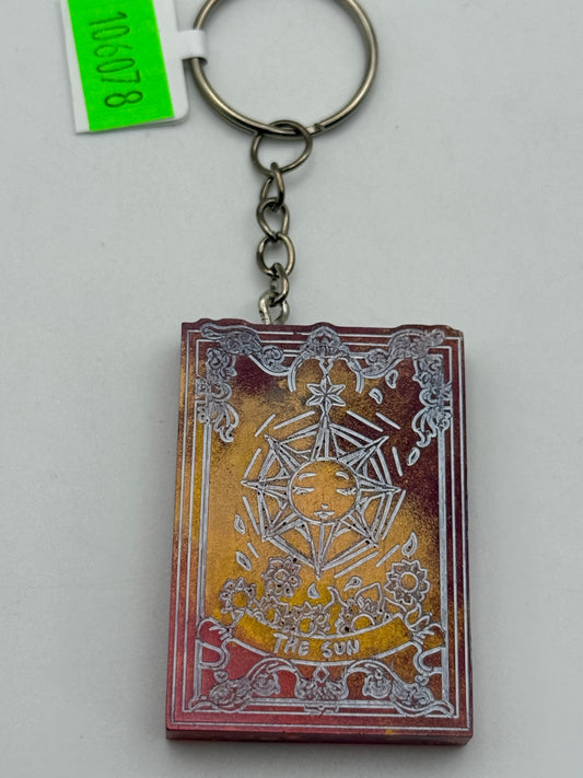 Keychains - Handmade Resin - Tarot Card - Orange/Gold - The Sun #106078