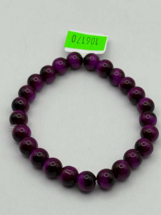 Bracelets - Glass - Sphere Ball - Magenta/Black #106170