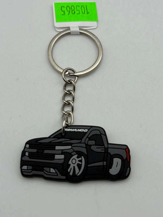 Keychains - PVC - Trucks - Grey Chevy Silverado #105865