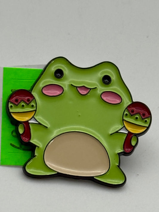 Enamel Pin - Animals - Whimsical Frogs - Maracas #106339