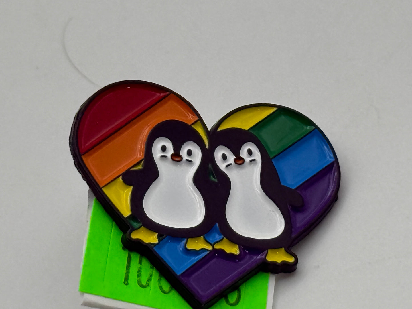 Enamel Pin - Phrases & Thoughts - Rainbow Heart - Penguins #106383