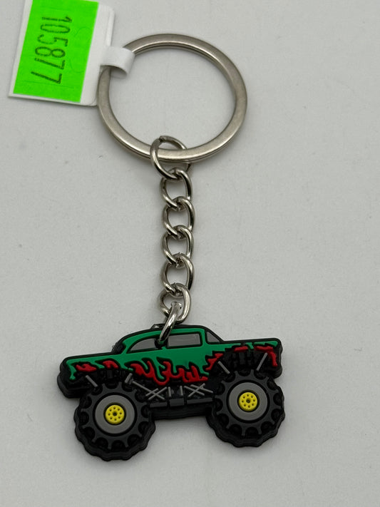 Keychains - PVC - Monster Trucks - Green Flames #105877