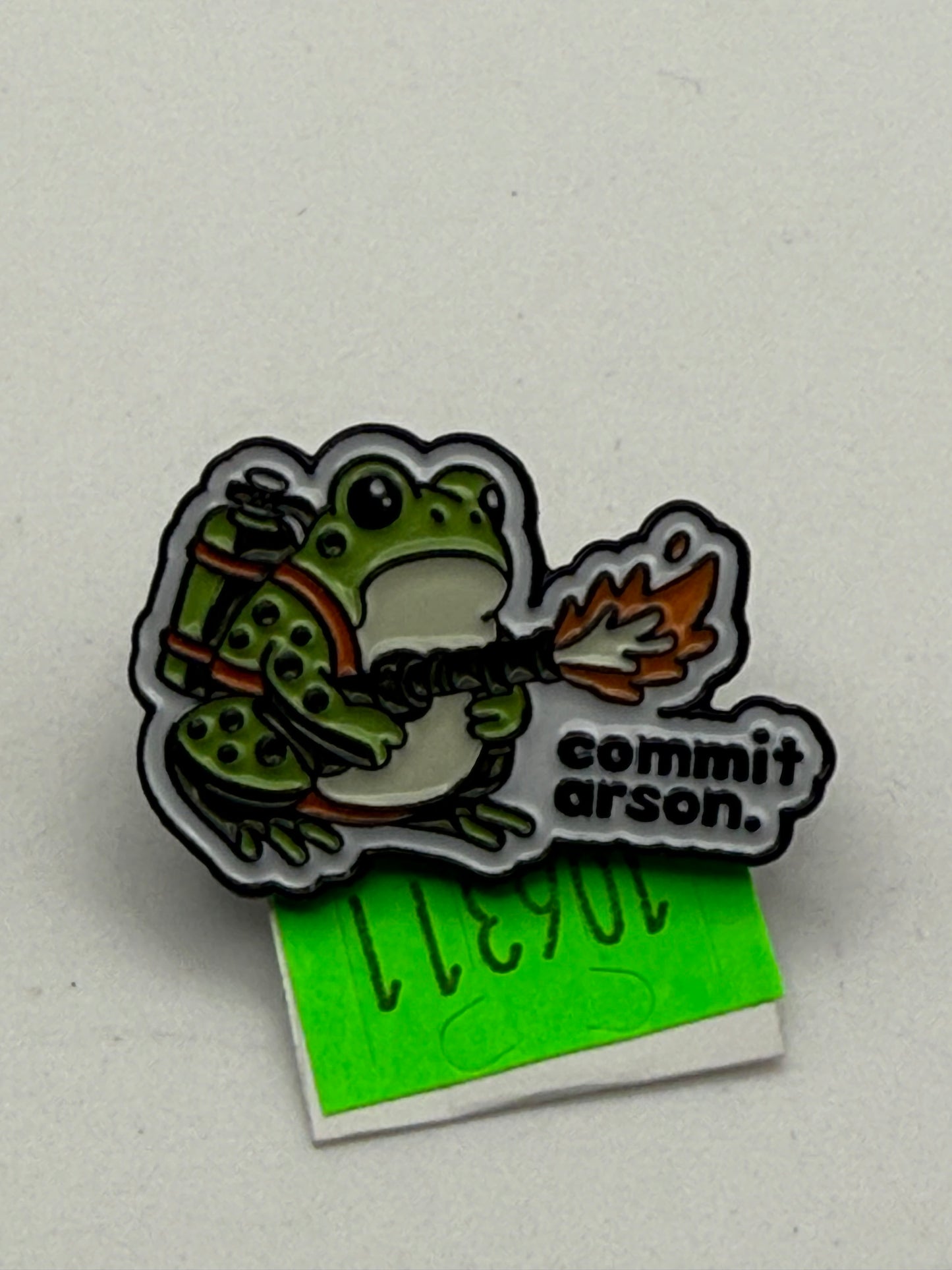 Enamel Pin - Dark Humor & Comedy - Commit Arson Frog #106311