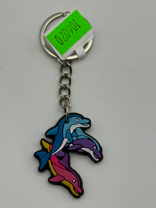 Keychains - PVC - Lisa Frank - Triple Dolphin #106020