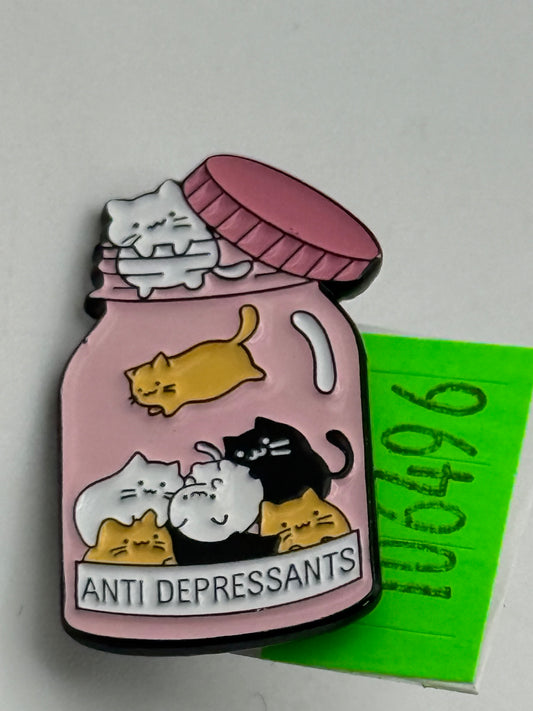 Enamel Pin - Animals - Cat - Anti Depressants #106496