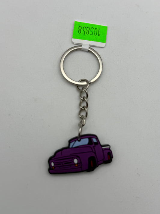 Keychains - PVC - Trucks - Purple 1950s Ford F150 #105858