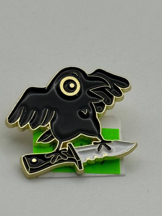 Enamel Pin - Horror - Crows - Knife #106429