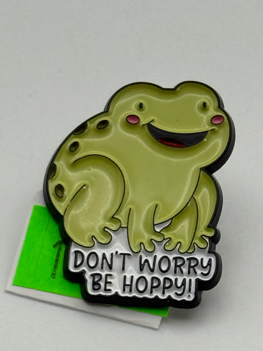 Enamel Pin - Animals - Frog - Don’t Worry Be Hoppy #106375