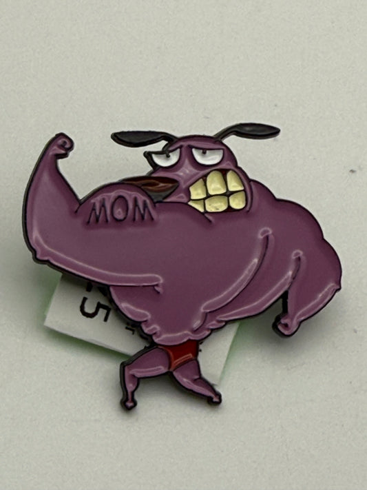 Enamel Pins - Cartoons - Courage The Cowardly Dog - Body Builder #106711