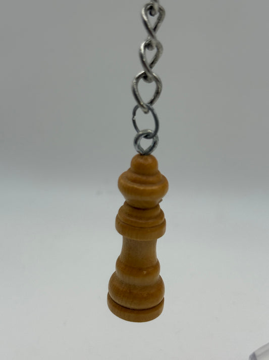 Keychains - Chess Piece - Tan Wooden Bishop #105734