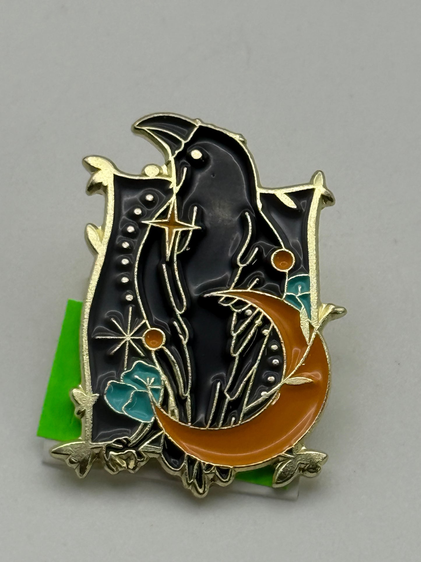 Enamel Pin - Horror - Crows - Orange Moon #106425