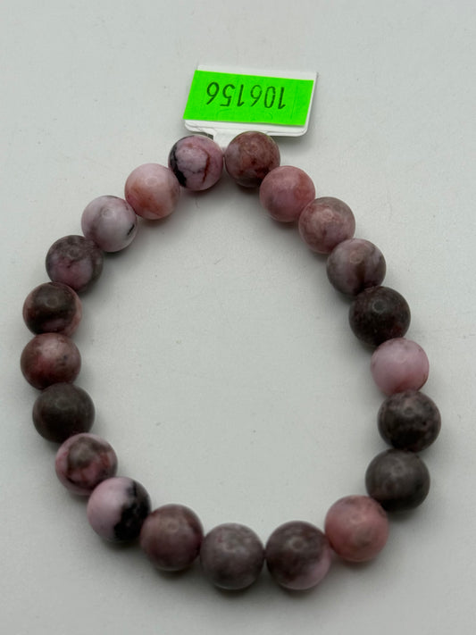 Bracelets - Stone - Sphere Ball - Pink Zebra Jasper #106156