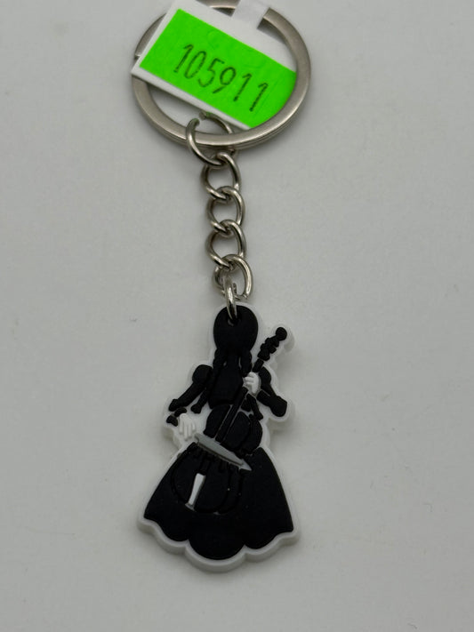Keychains - PVC - Wednesday Adam’s Family - Cello Silhouette #105911