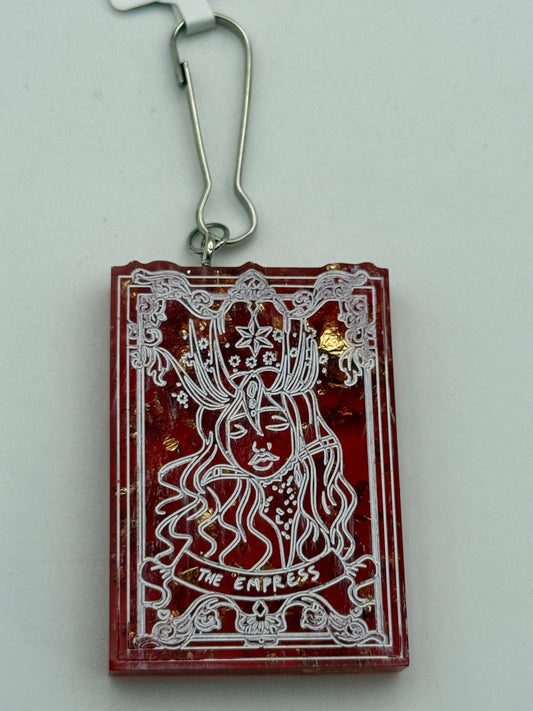 Keychains - Handmade Resin - Tarot Card - Orange/Red - The Empress #106054