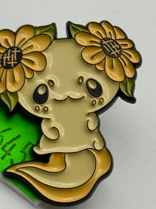 Enamel Pin - Animals - Axolotl - Yellow Flowers #106453
