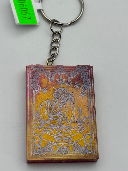Keychains - Handmade Resin - Tarot Card - Orange/Gold - The Star #106067