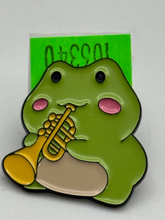Enamel Pin - Animals - Whimsical Frogs - Trumpet #106340