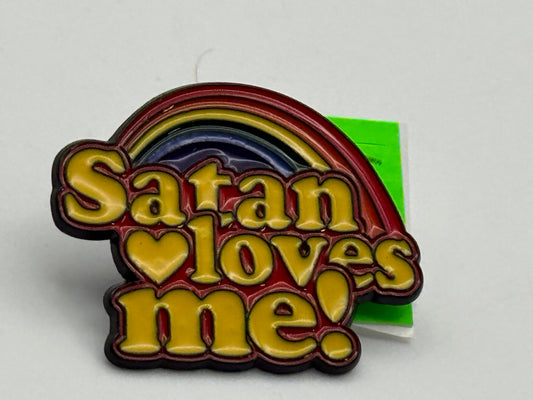 Enamel Pin - Dark Humor & Comedy - Rainbow - Satan Loves Me! #106387