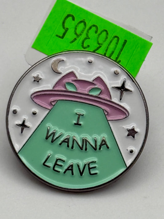 Enamel Pin - Animals - Cat Aliens - I Wanna Leave #106365