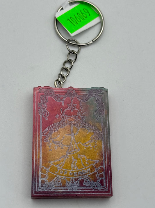 Keychains - Handmade Resin - Tarot Card - Orange/Gold - Judgement #106069