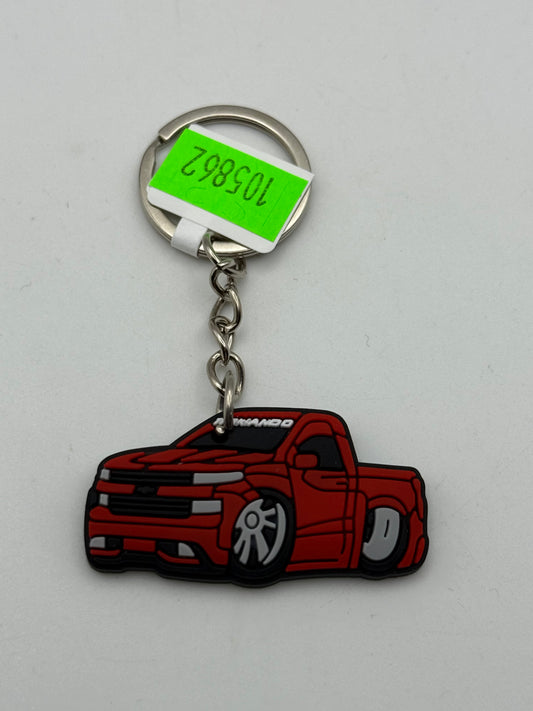 Keychains - PVC - Trucks - Red Chevy Silverado #105862