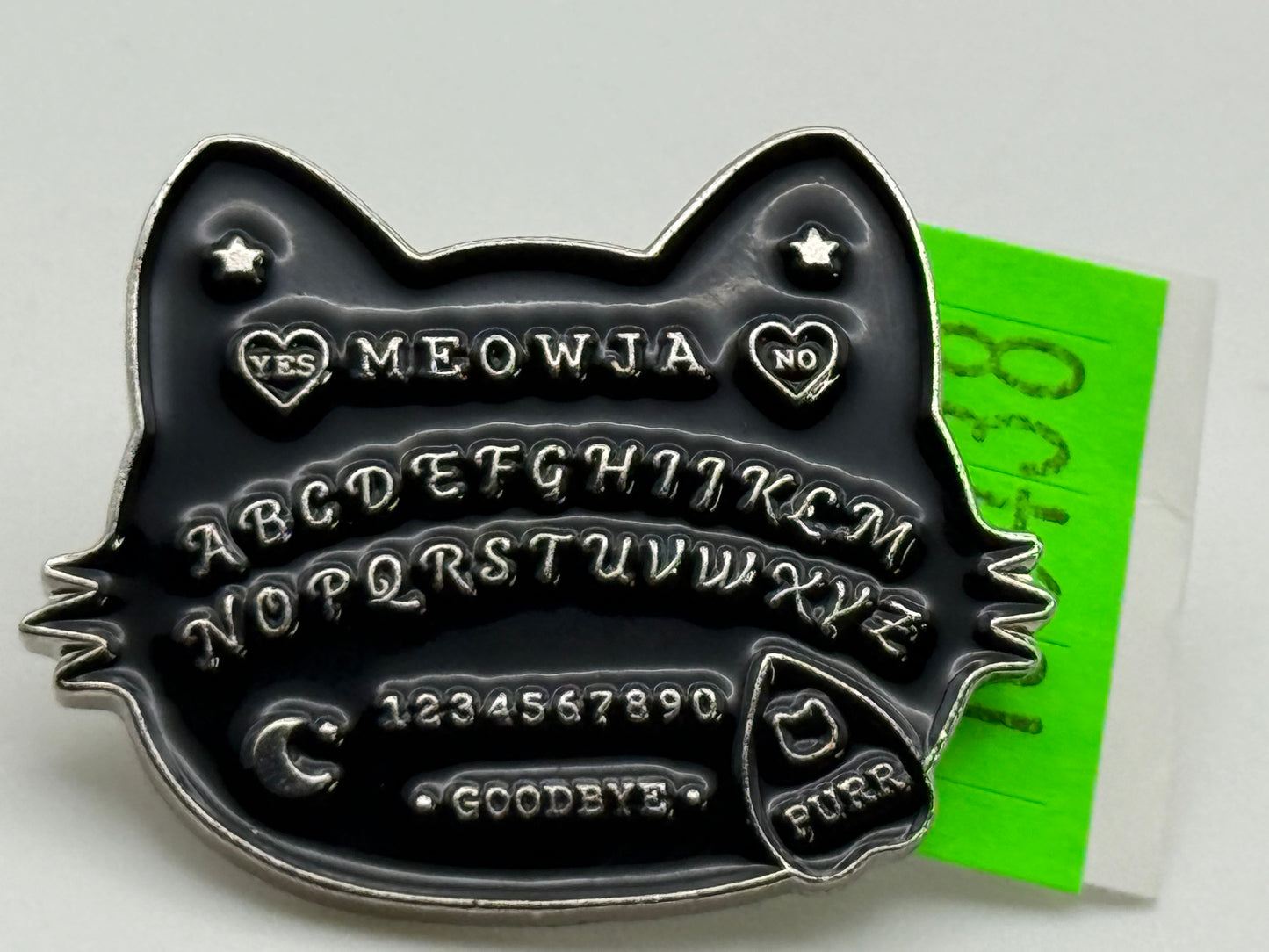 Enamel Pin - Horror - Ouija - Silver Cat #106438