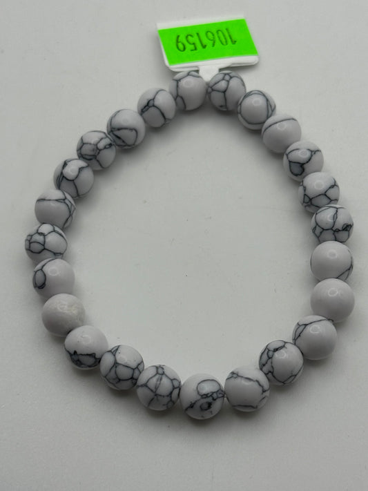 Bracelets - Stone - Sphere Ball - White Howlite #106159