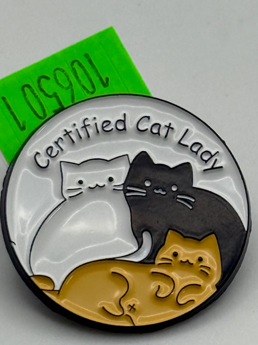 Enamel Pin - Animals - Cat - Certified  Cat Lady #106501